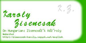 karoly zisencsak business card